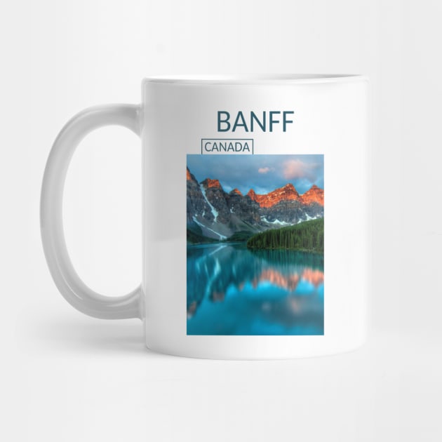 Banff Alberta Canada National Park Landscape Lake Gift for Canadian Canada Day Present Souvenir T-shirt Hoodie Apparel Mug Notebook Tote Pillow Sticker Magnet by Mr. Travel Joy